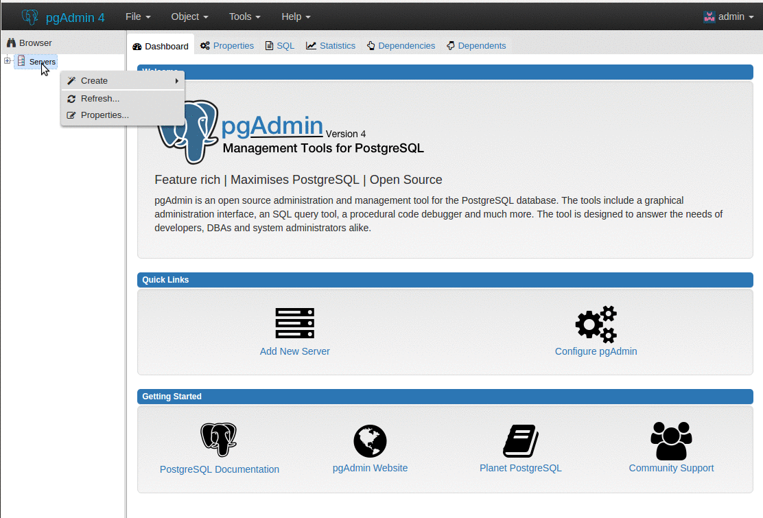 Using p1 from pgAdmin4
