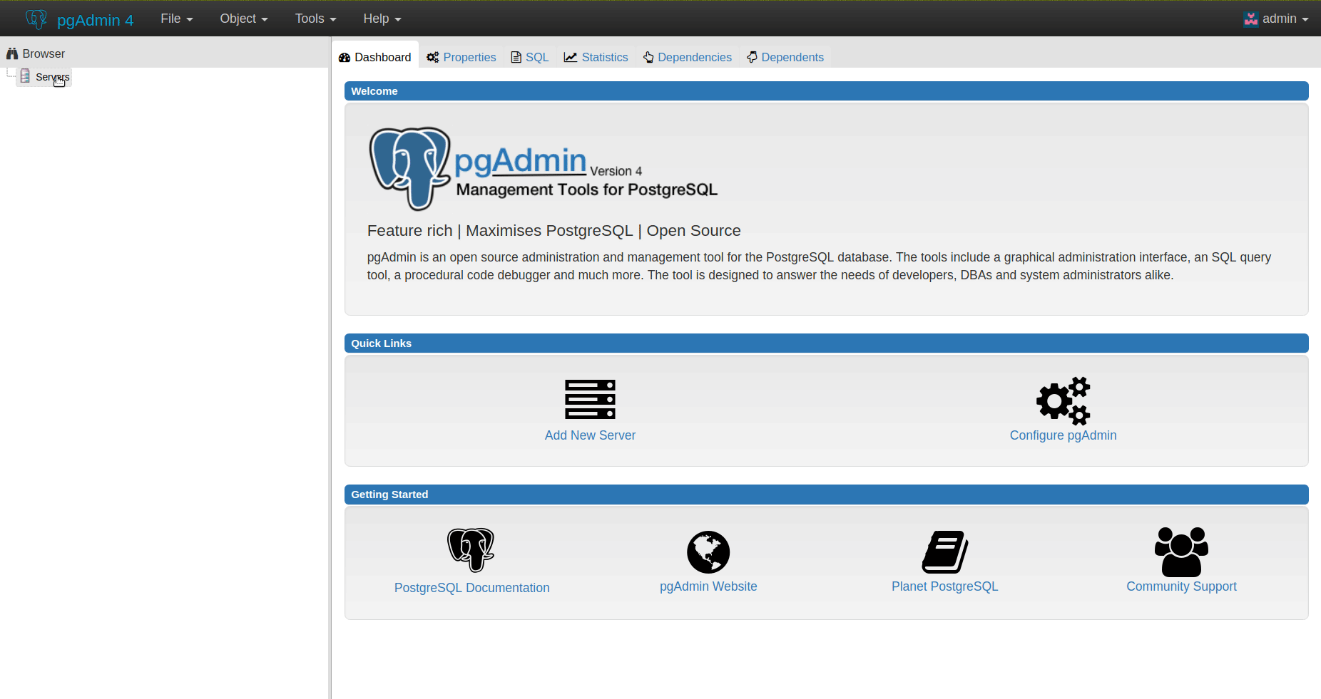 Using p1 from pgAdmin4